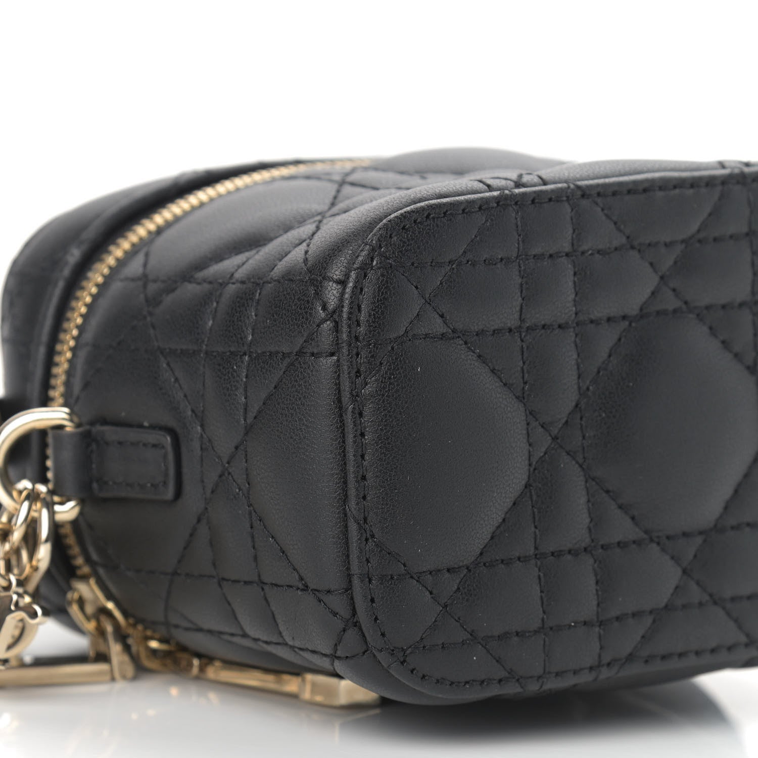 Christian Dior Lambskin Cannage Micro Lady Dior Vanity Case Black 7 of 9
