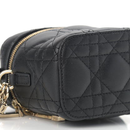 Christian Dior Lambskin Cannage Micro Lady Dior Vanity Case Black 7 of 9