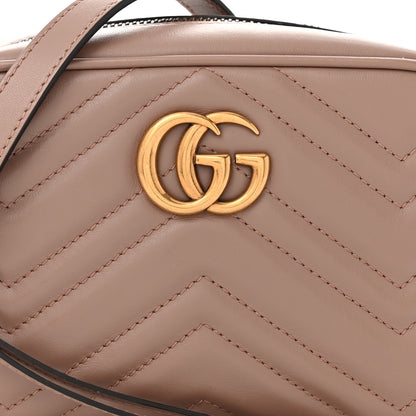 Gucci Calfskin Matelasse Mini GG Marmont Chain Shoulder Bag Porcelain Rose 8 of 10