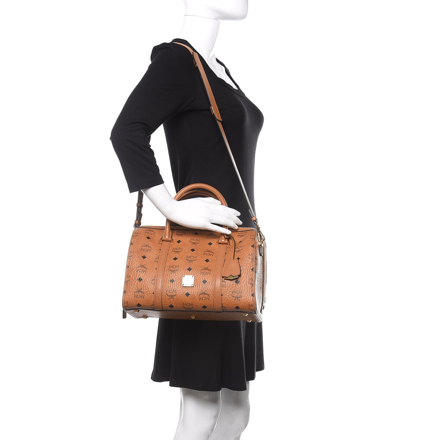 Visetos Medium Boston Bag Cognac