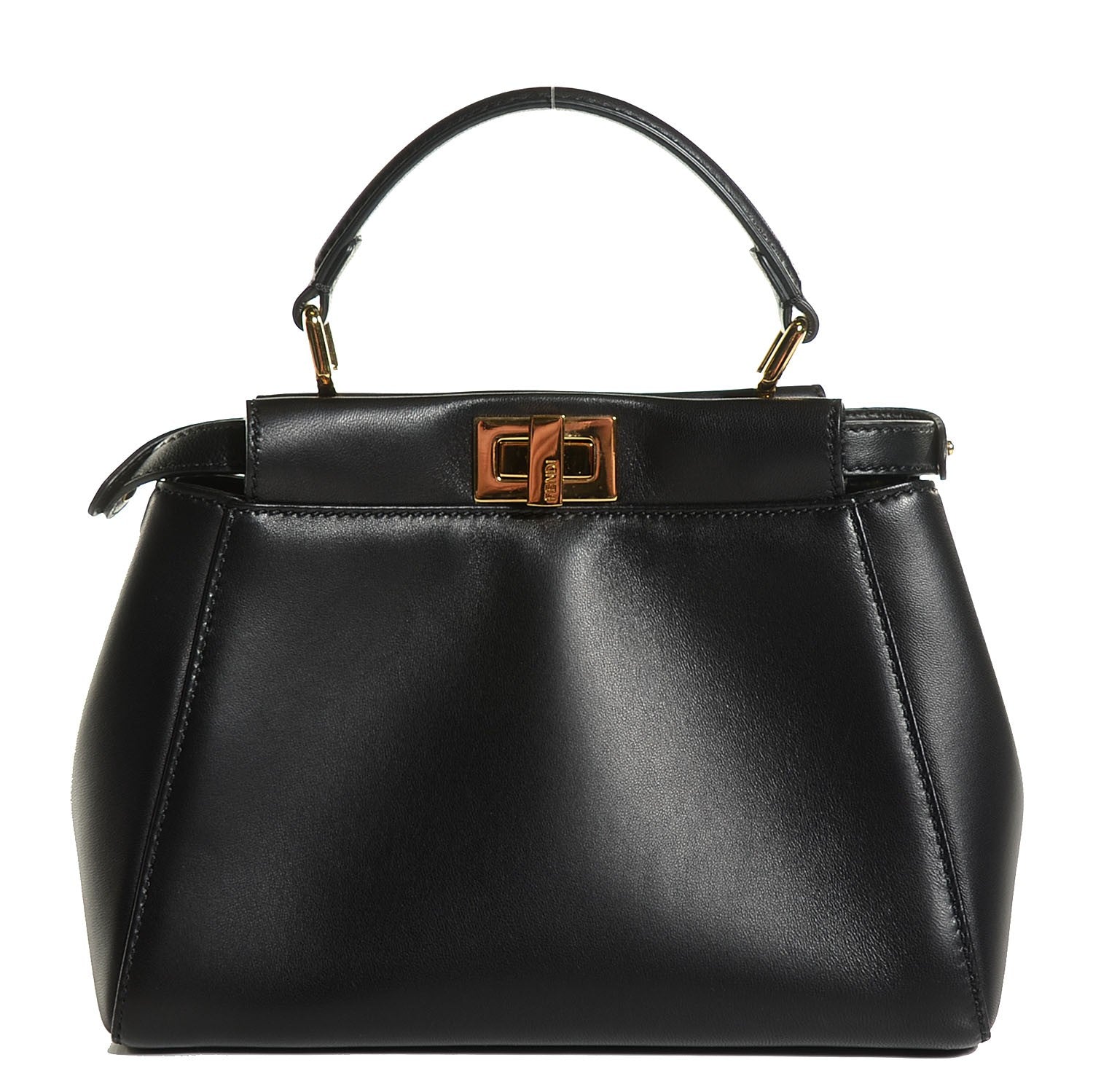 Fendi Nappa Mini Peekaboo Iconic Satchel Black 1 of 12