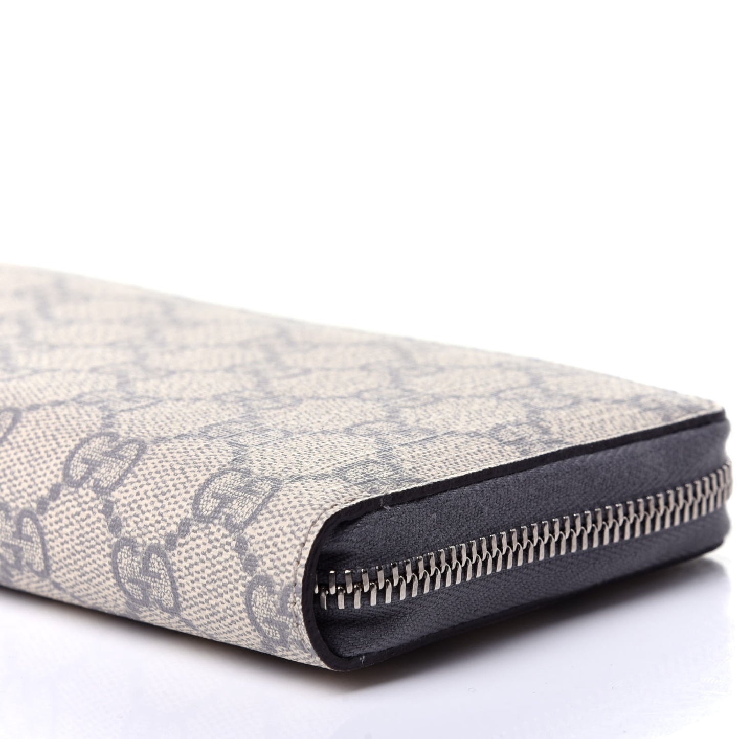 GG Supreme Monogram GG Pierce Zip Around Wallet Ecru Grigio