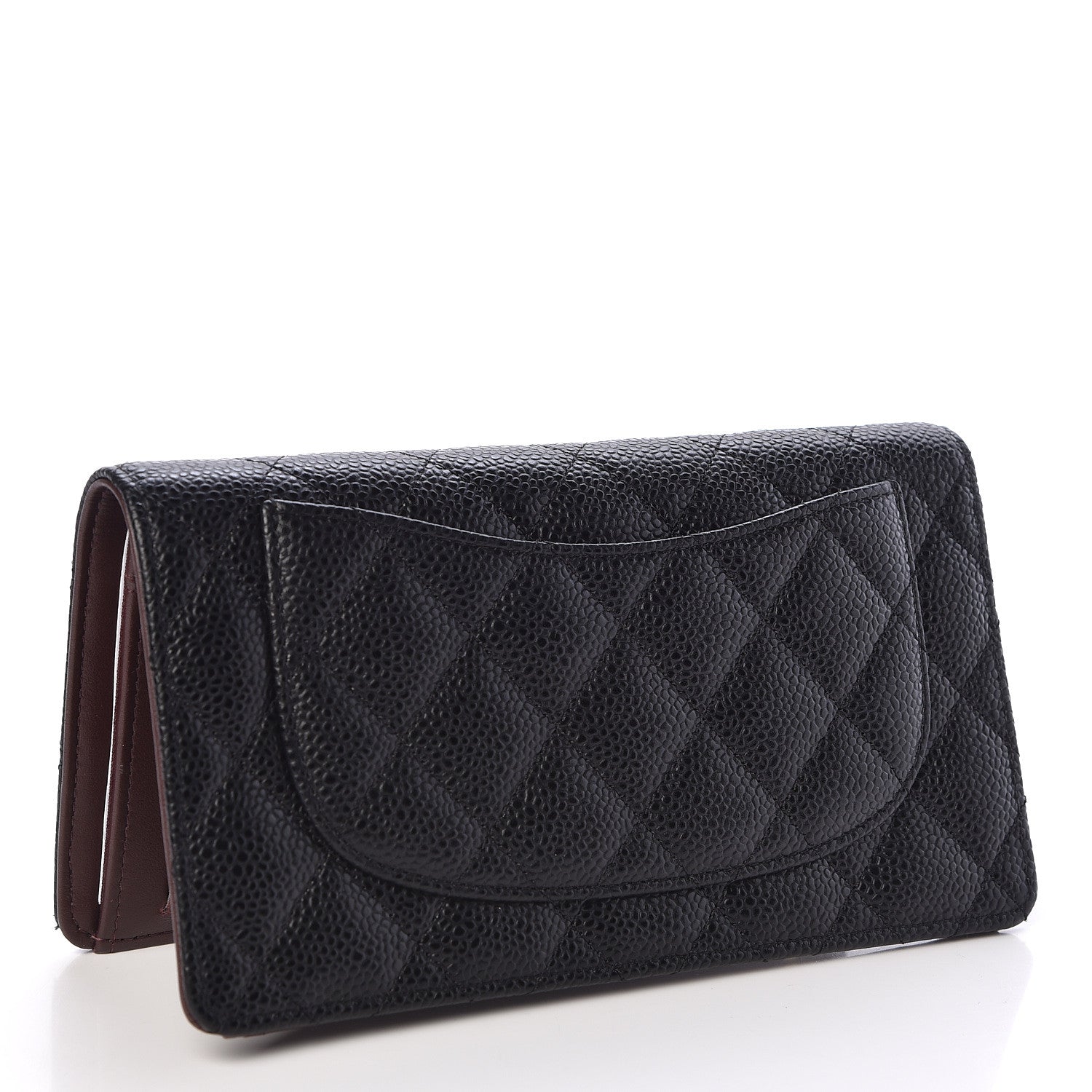 Chanel Caviar Quilted Yen Wallet Black 3 of 10