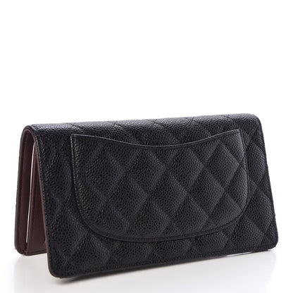Chanel Caviar Quilted Yen Wallet Black 3 of 10