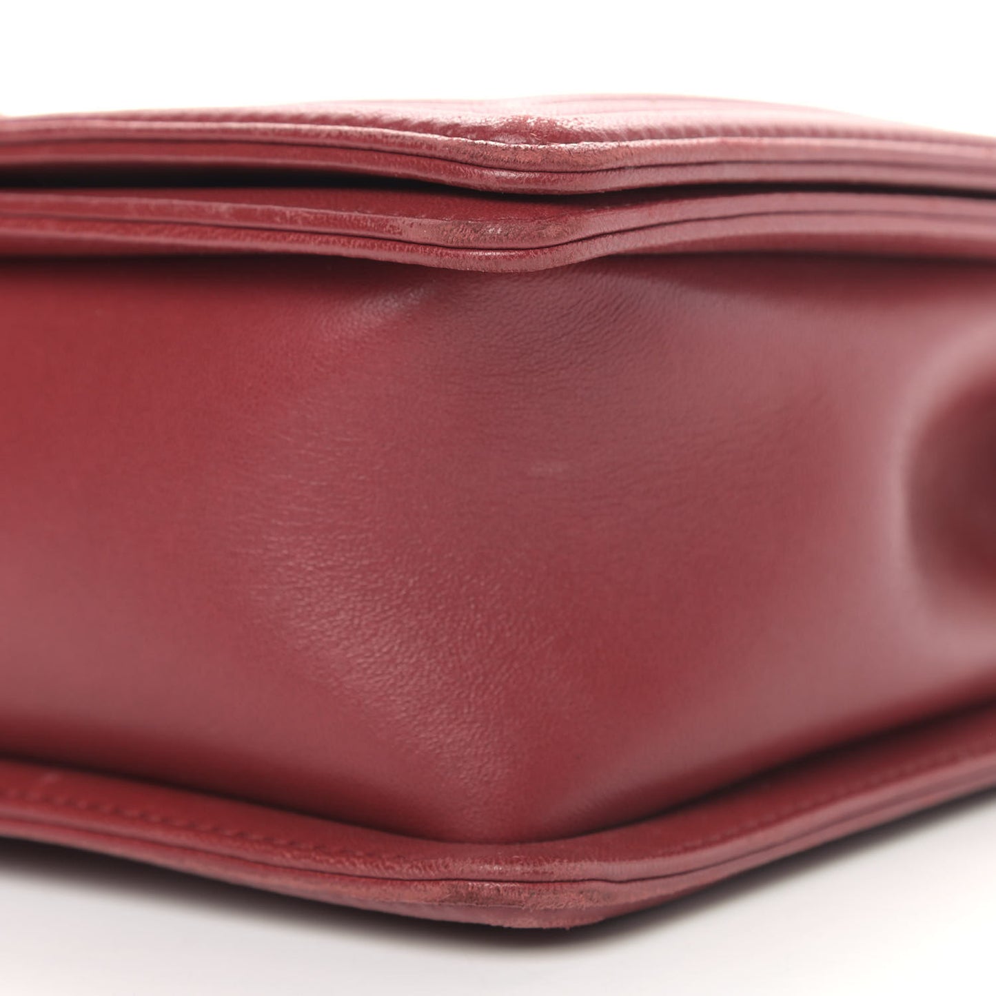 Lambskin Quilted New Medium Boy Flap Dark Red