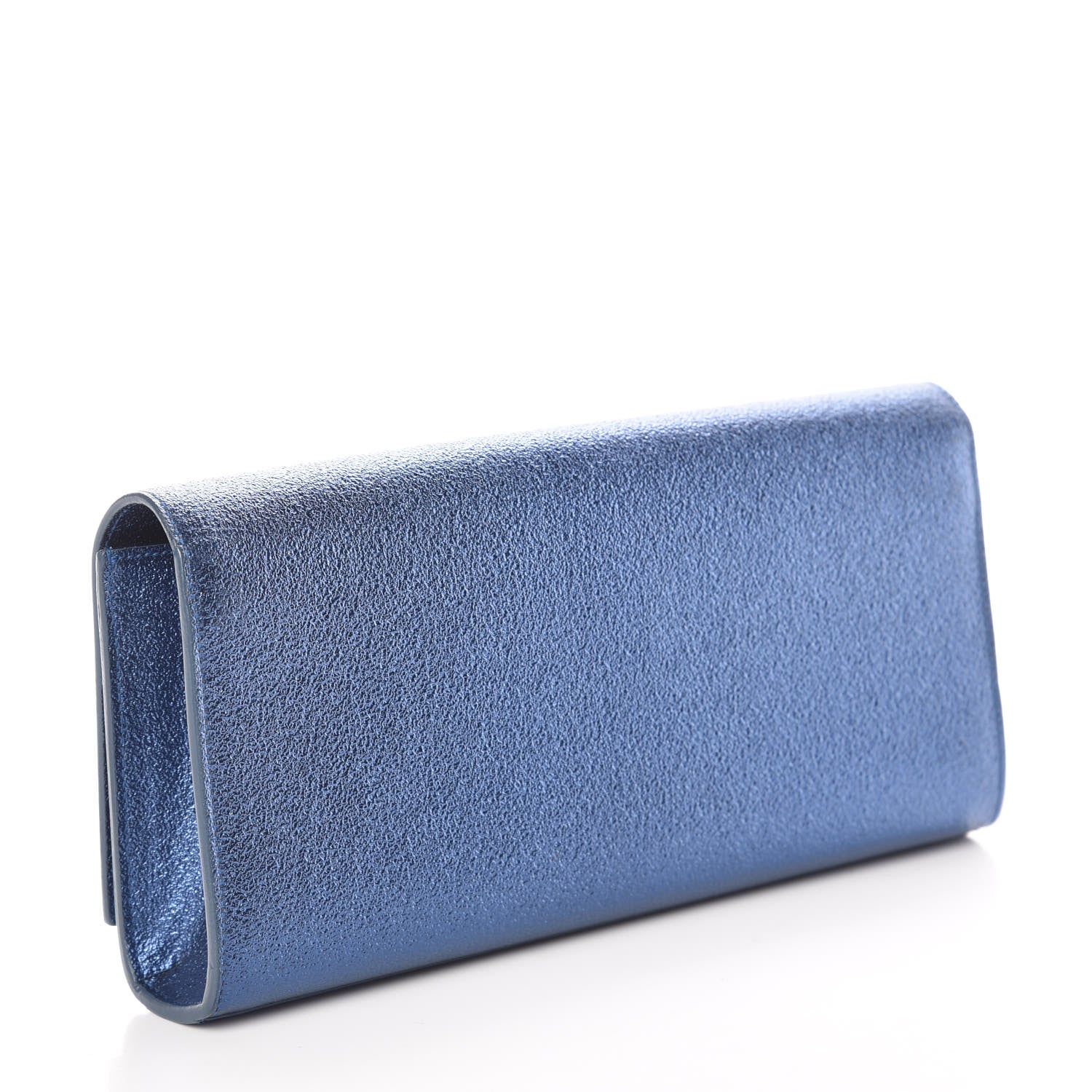 Saint Laurent Metallic Calfskin Monogram Cassandre Clutch Navy 3 of 6