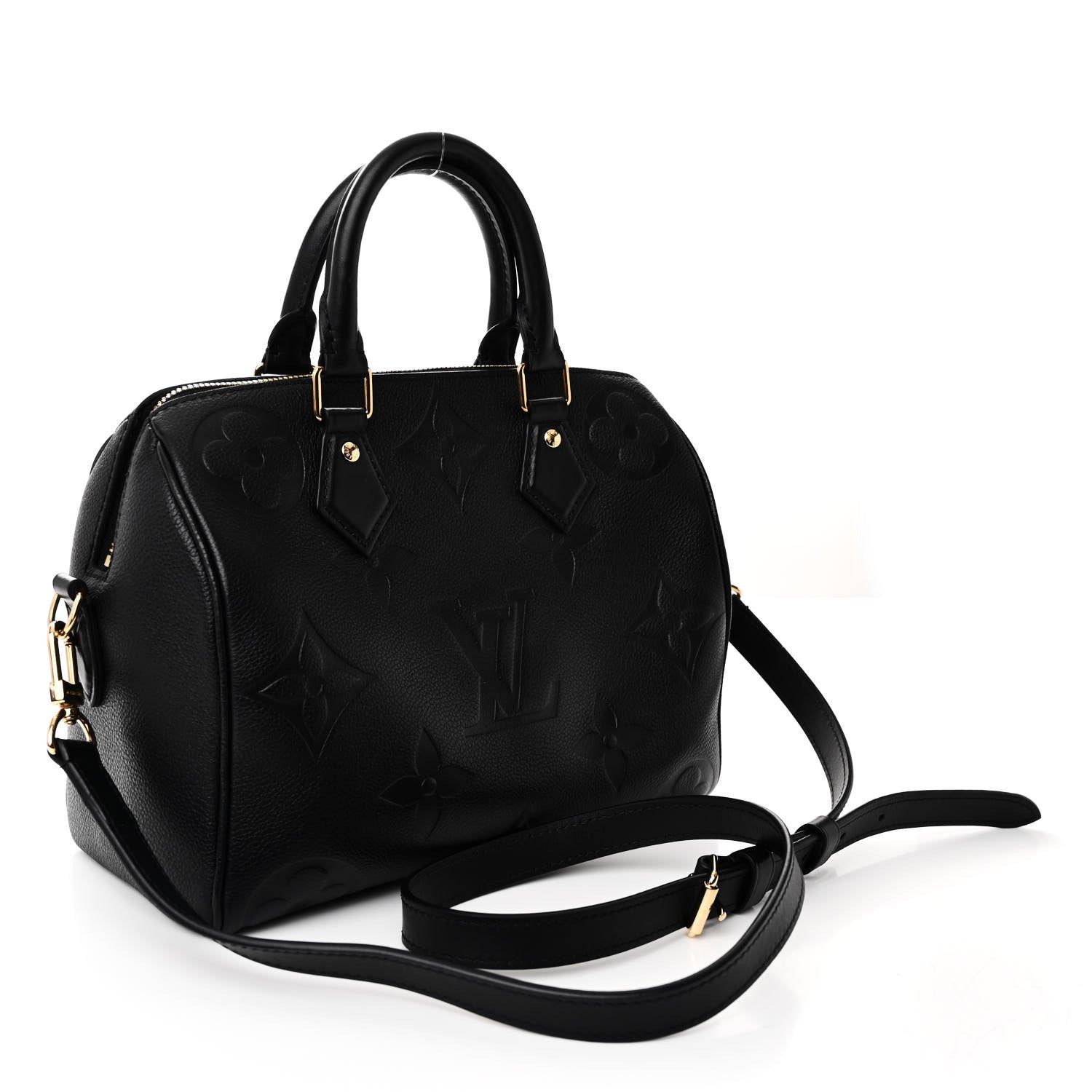 Louis Vuitton Empreinte Monogram Giant Speedy Bandouliere 25 Black 3 of 9