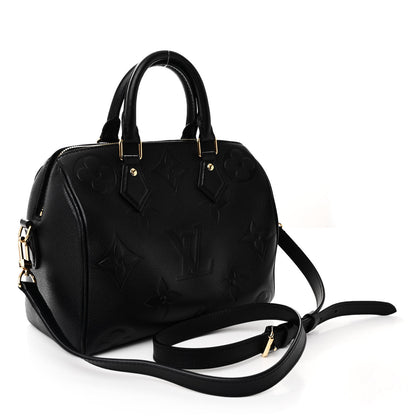 Louis Vuitton Empreinte Monogram Giant Speedy Bandouliere 25 Black 3 of 9