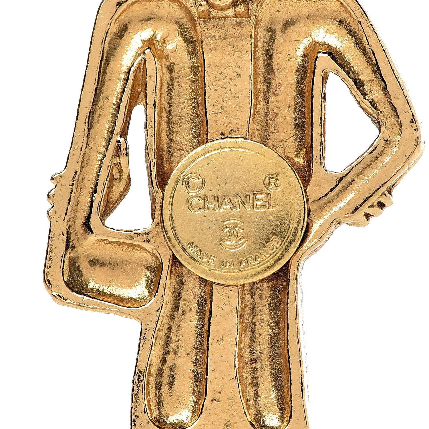 Chanel Coco Figurine Pin Brooch Gold 4 of 4