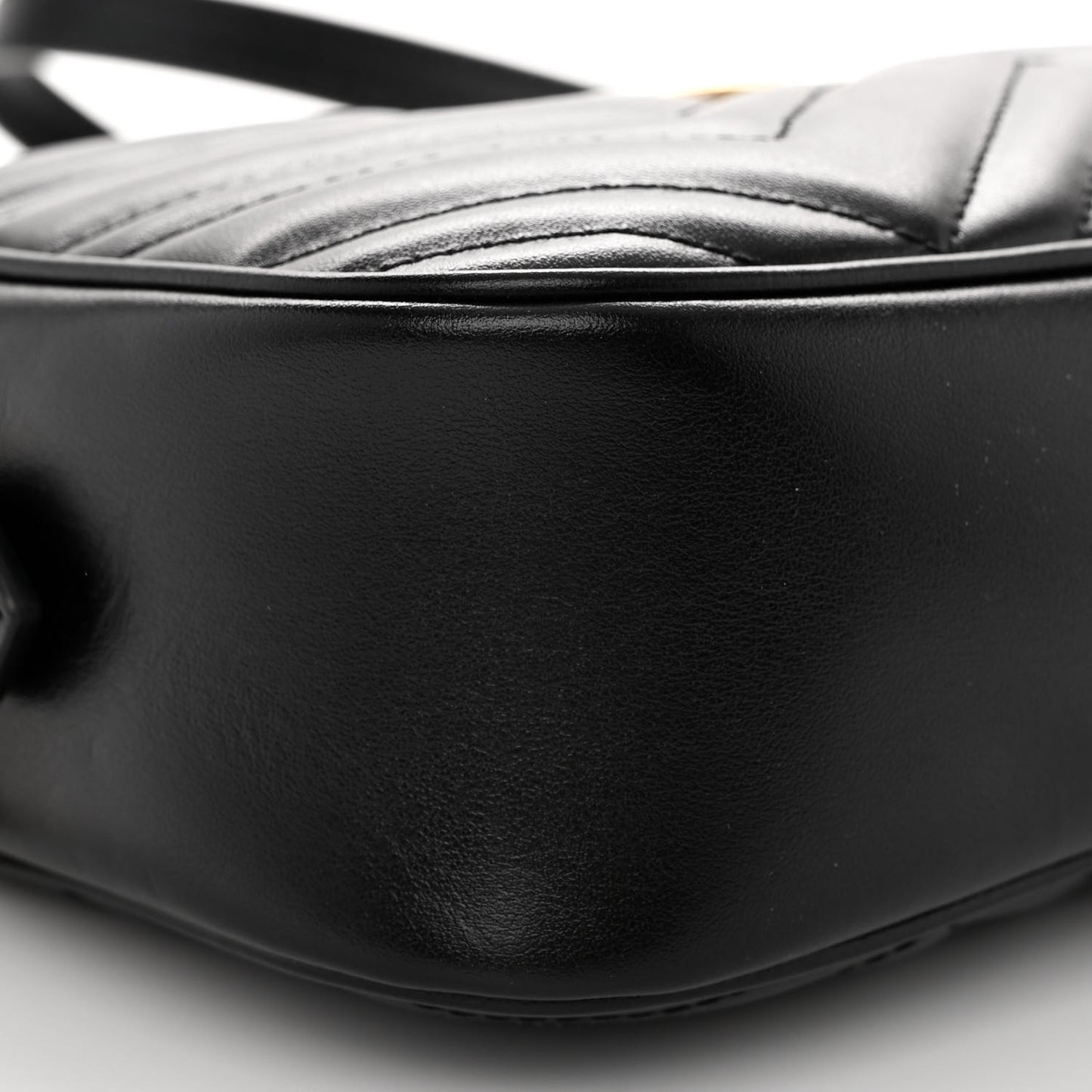 Calfskin Matelasse Small GG Marmont Chain Shoulder Bag Black