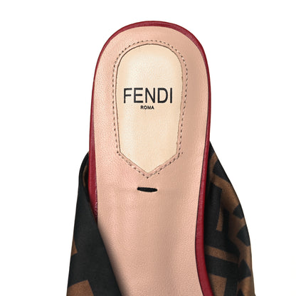 Fendi Silk FF Twist Flat Mules 37 Tobacco 7 of 7
