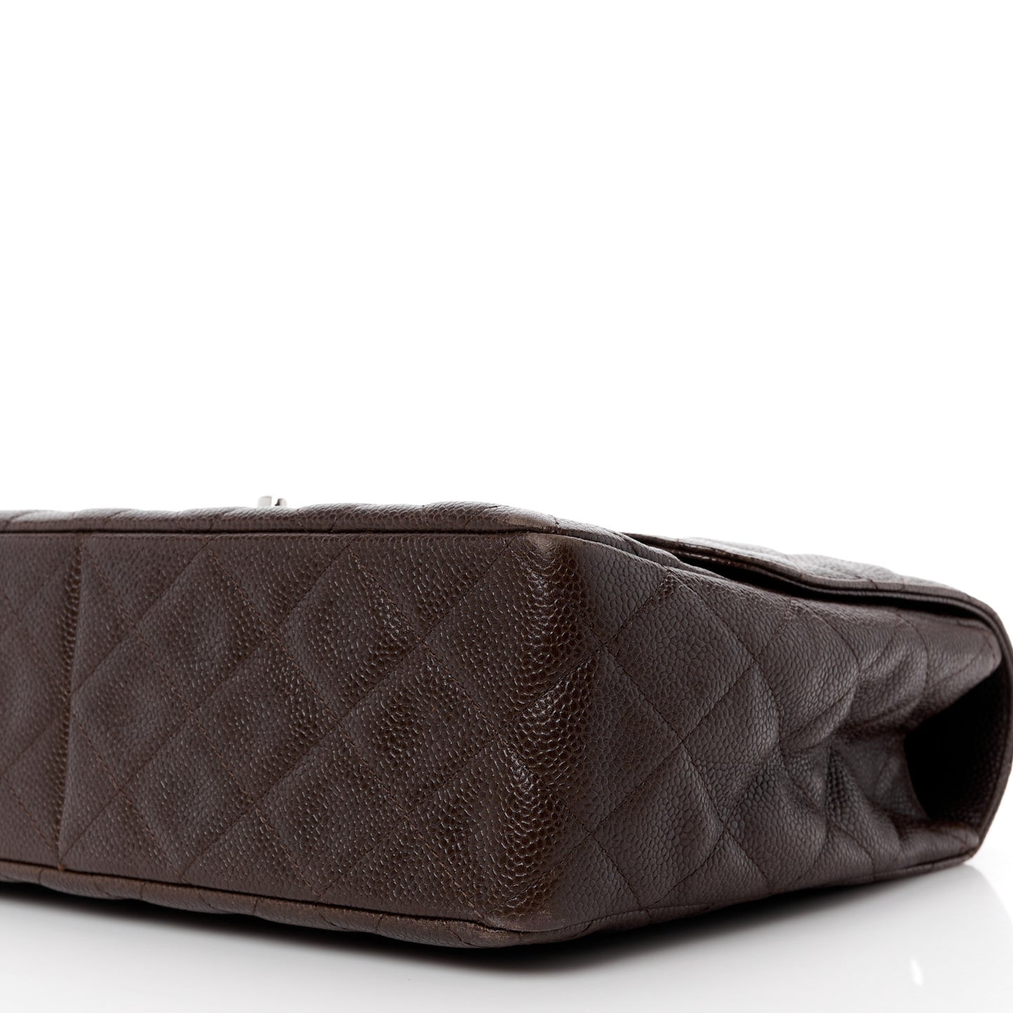 Caviar Quilted Jumbo Single Flap Dark Brown
