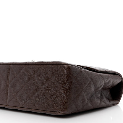 Chanel Caviar Quilted Jumbo Single Flap Dark Brown 11 of 15