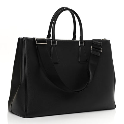 Prada Saffiano Double Zip Travel Tote Black 3 of 10