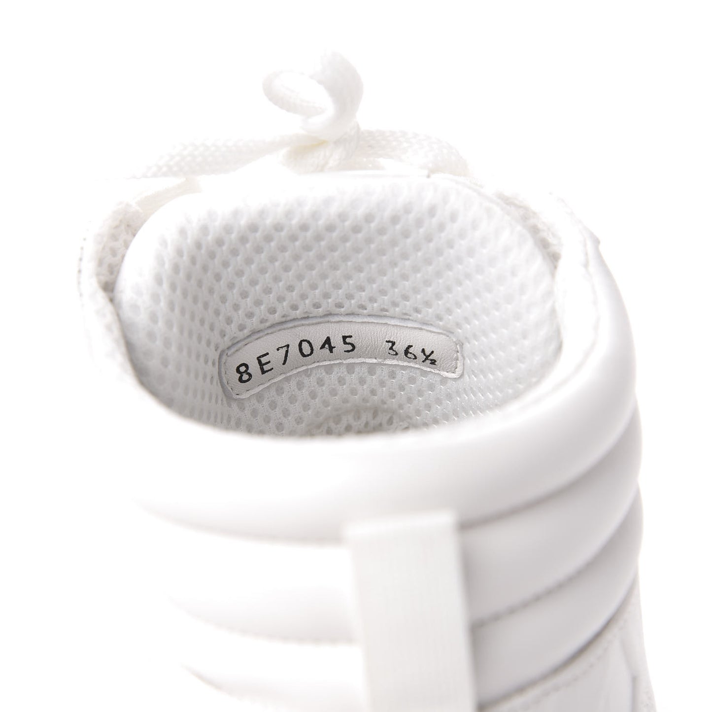 Nappa Macro FF Embossed Womens High Top Sneakers 36.5 White Ice