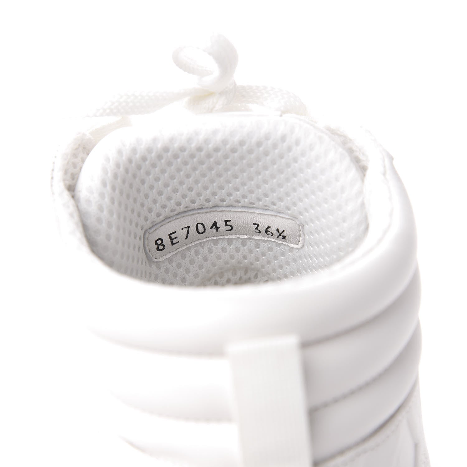 Fendi Nappa Macro FF Embossed Womens High Top Sneakers 36.5 White Ice 9 of 10