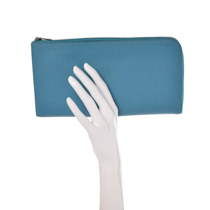 Hermes Togo Large Remix Voyage Wallet Turquoise 2 of 9
