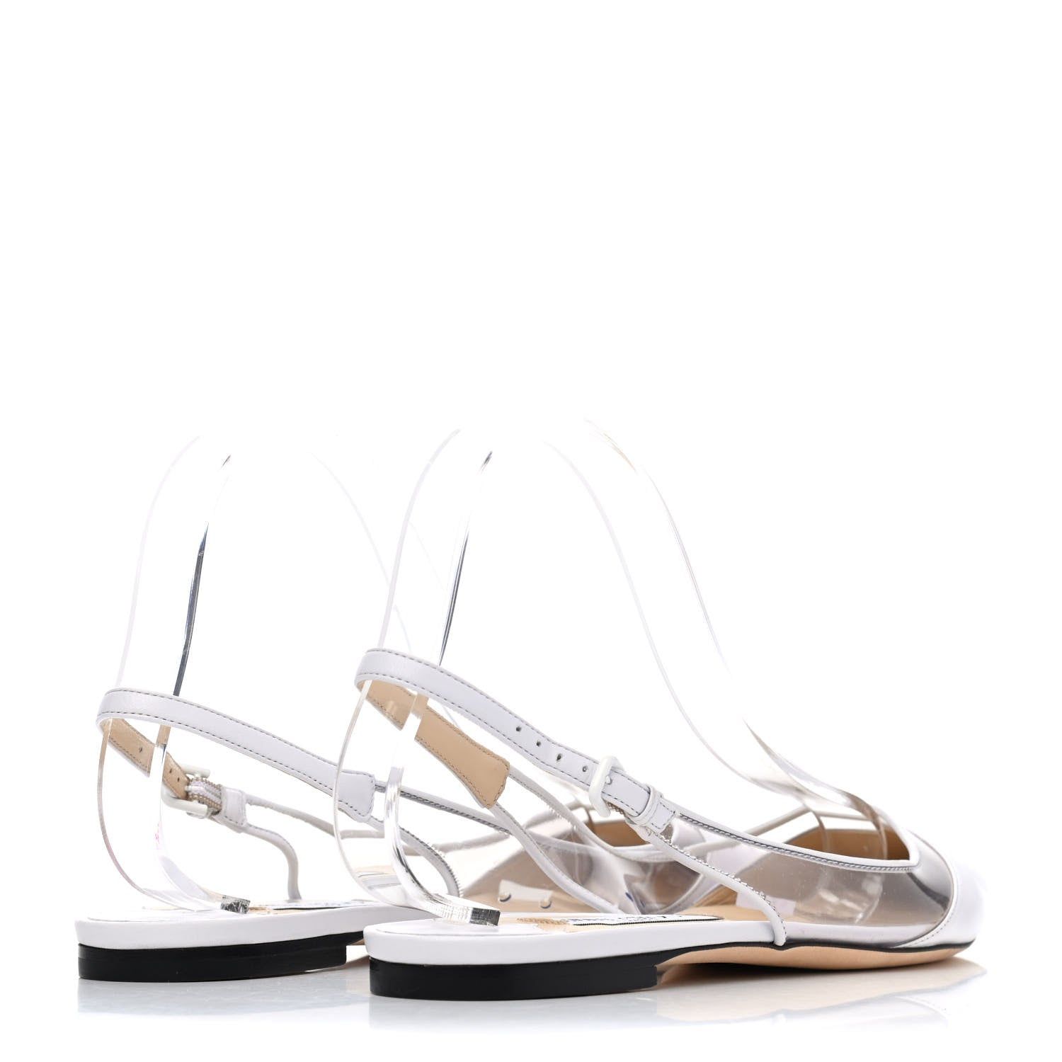 Jimmy Choo Kid PVC Erin Slingback Flats 39 White 3 of 4