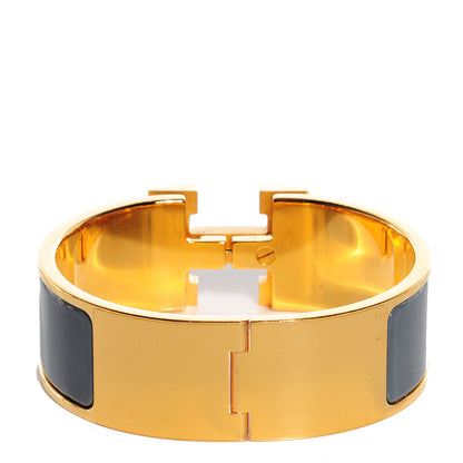 Hermes Enamel Clic Clac H Wide Bracelet PM Slate 3 of 5