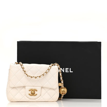 Chanel Lambskin Quilted Mini Pearl Crush Flap White 11 of 11