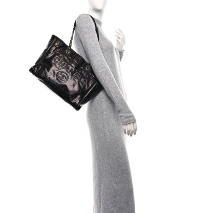 Chanel Glazed Calfskin Small Deauville Tote Black 2 of 12