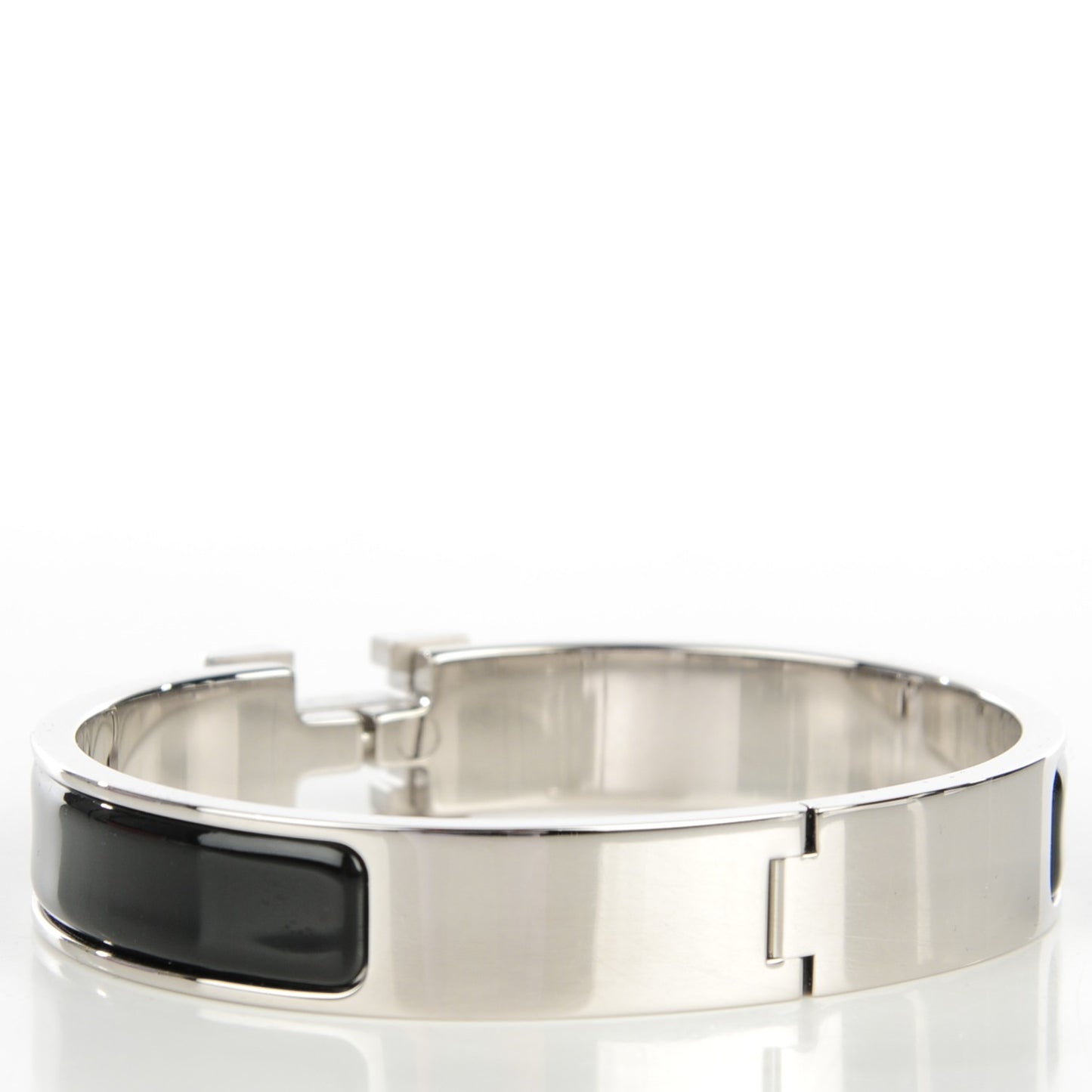 Enamel Narrow Clic Clac H Bracelet GM Black