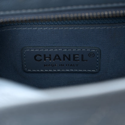 Chanel Patent Goatskin Quilted Small Gabrielle Hobo Blue 6 of 10