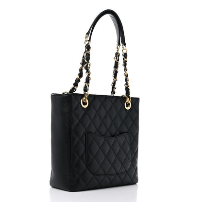 Chanel Caviar Quilted Petit Shopping Tote PST Black 3 of 11