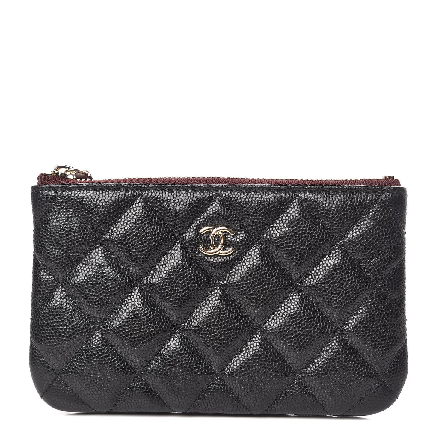 Caviar Quilted Small Cosmetic Case Black