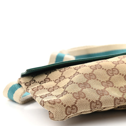 Gucci GG Monogram Web Double Pocket Belt Bag Turquoise 6 of 7