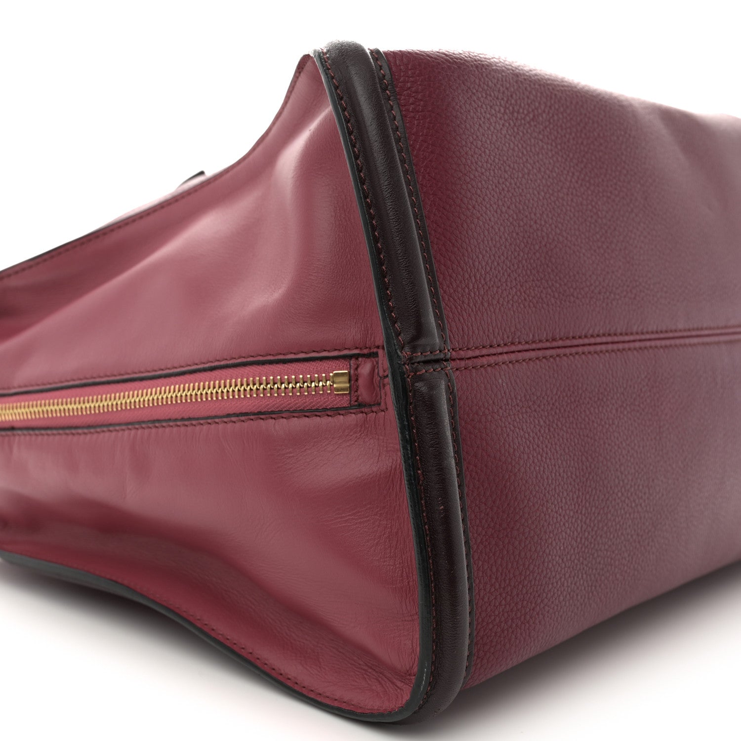 Alexander McQueen Pebbled Calfskin Small Skull Padlock Zip Around Tote Dark Pink 9 of 19
