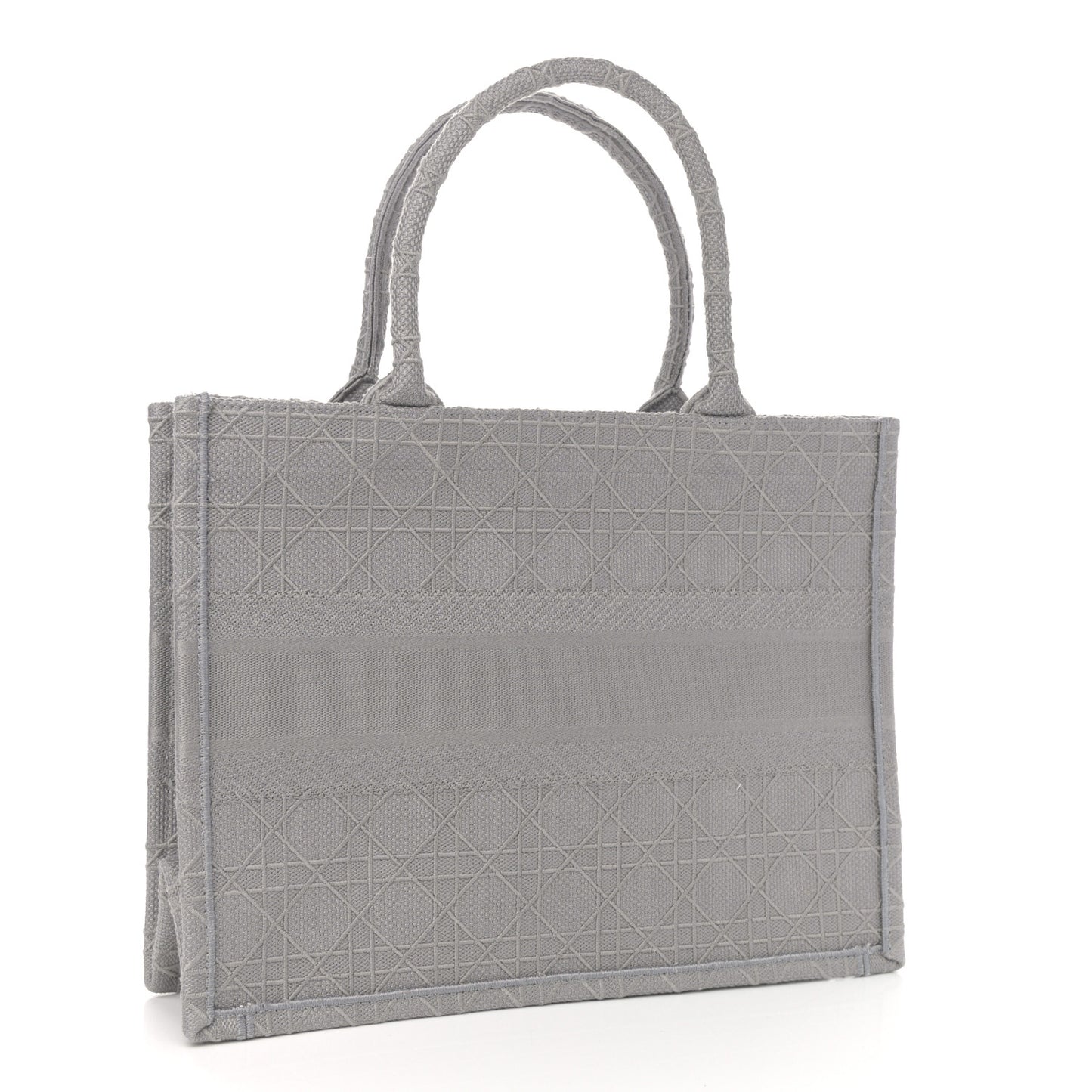 Canvas Embroidered Cannage Medium Book Tote Stone