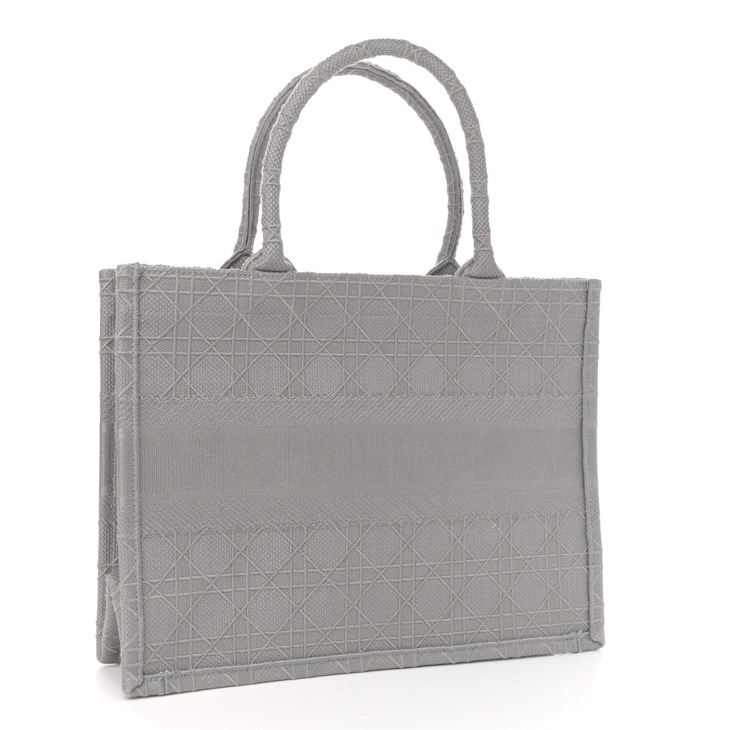 Christian Dior Canvas Embroidered Cannage Medium Book Tote Stone 3 of 10