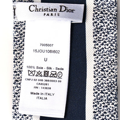 Christian Dior Silk Toile De Jouy Reverse Capri Mitzah Scarf Navy Blue 3 of 3