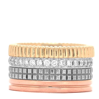 Boucheron 18K Pink Yellow White Gold Diamond Large Quatre Classique Ring 56 7.5 3 of 5