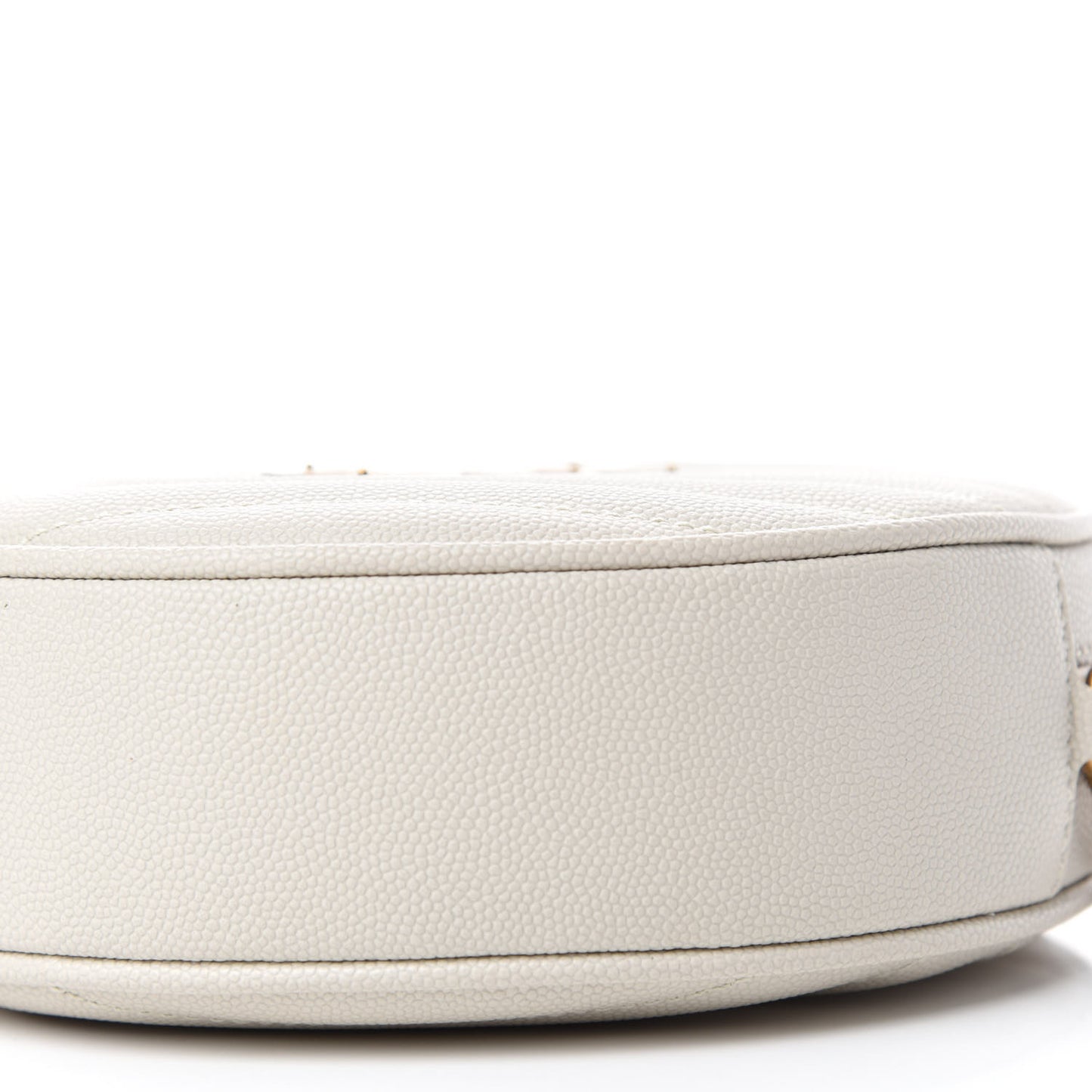 Grain De Poudre Matelasse Chevron Quilted Round Vinyle Camera Bag Crema Soft