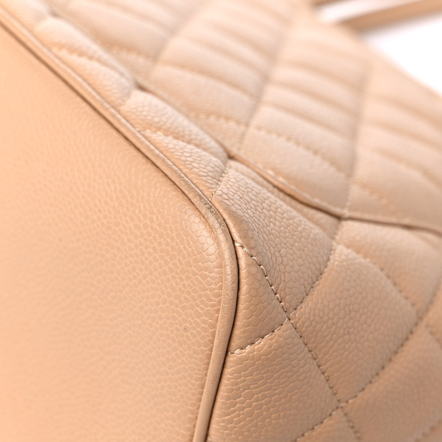 Caviar Quilted Medallion Tote Beige