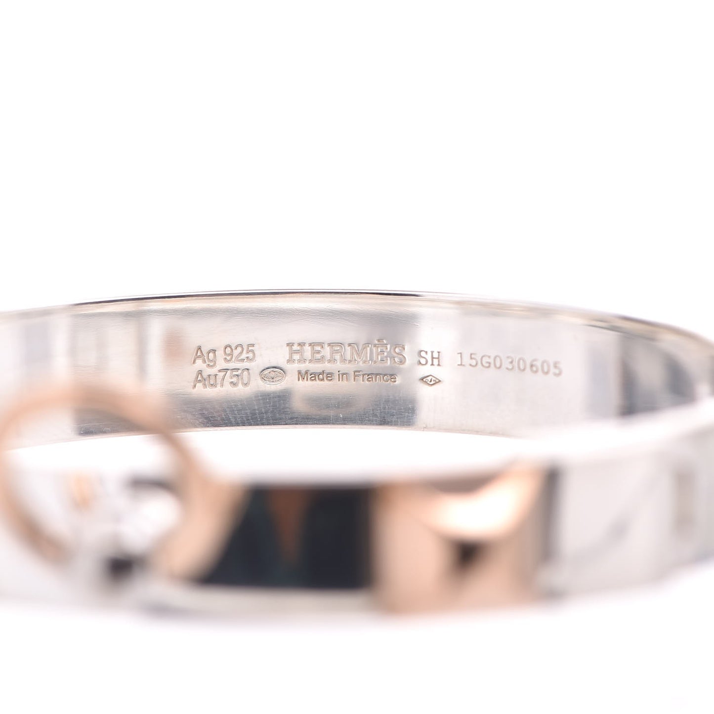 Sterling Silver 18K Rose Gold PM Collier De Chien Bracelet SH