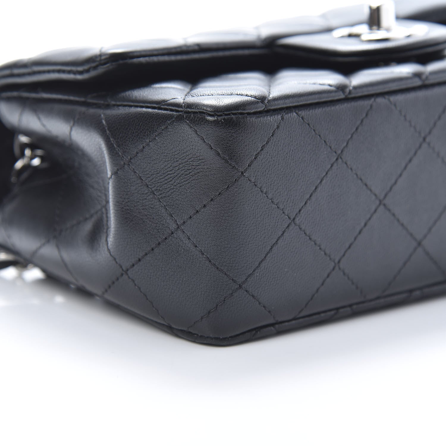Chanel Lambskin Quilted Mini Rectangular Flap Black 9 of 11
