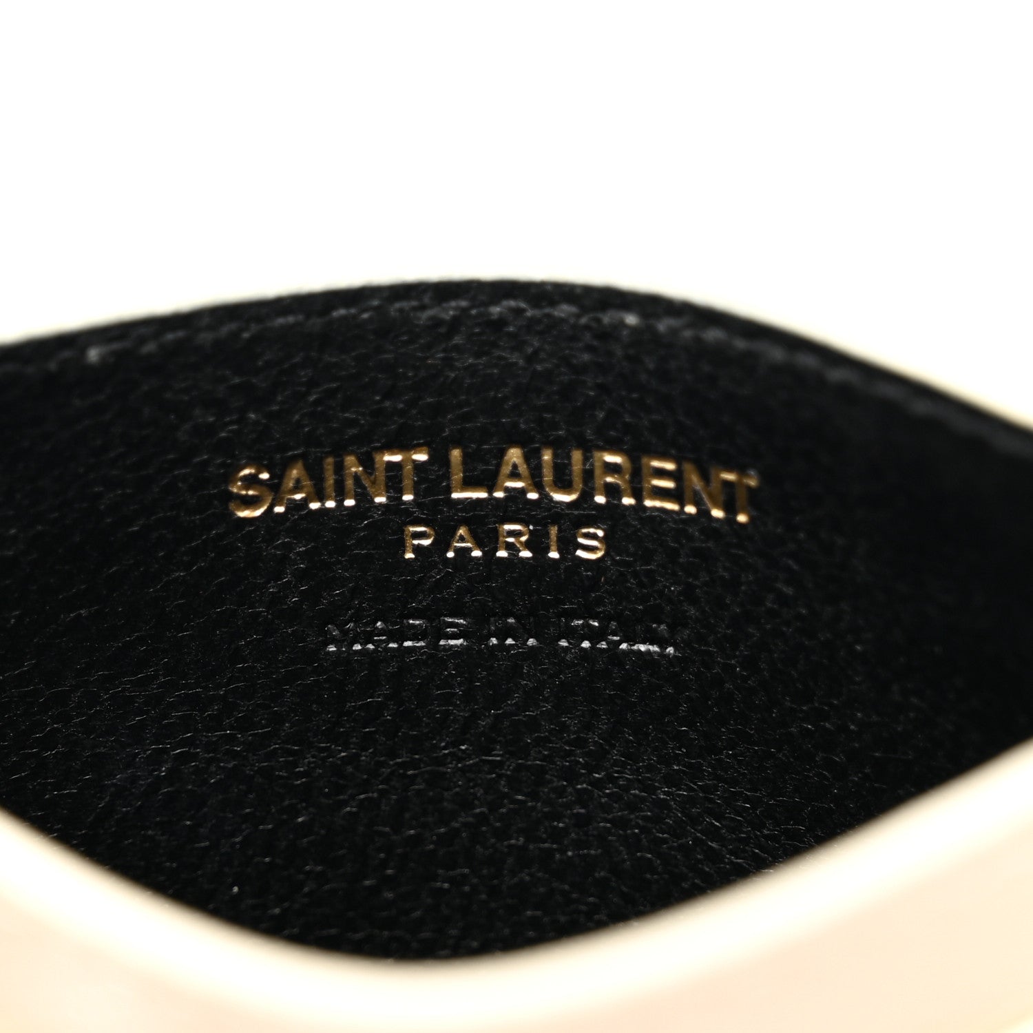 Saint Laurent Grain De Poudre Matelasse Chevron Monogram Credit Card Case Crema Soft 6 of 7