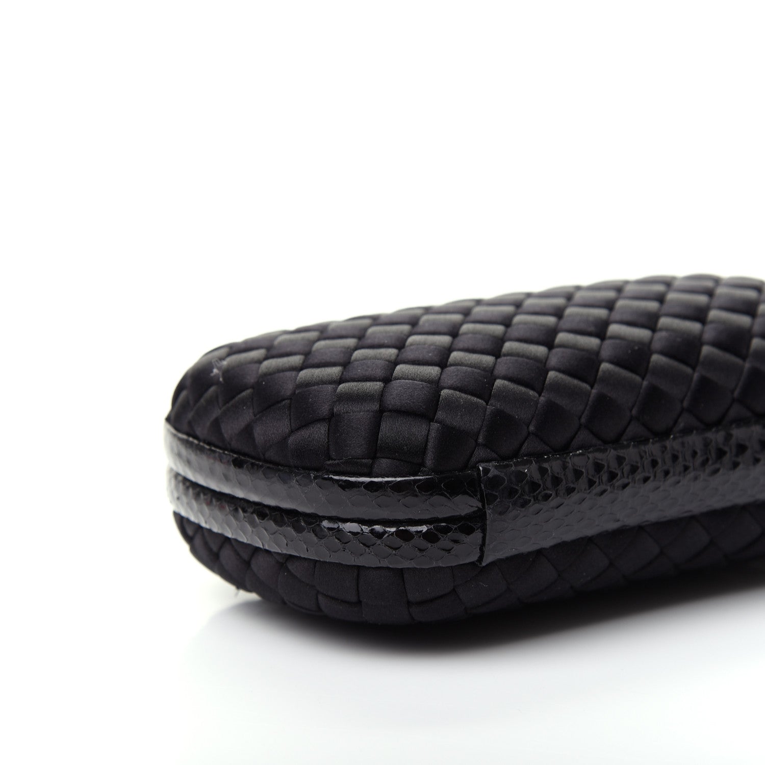 Bottega Veneta Satin Intreccio Impero Ayers Knot Clutch Black 7 of 8