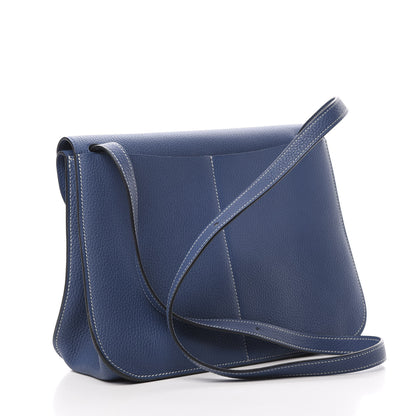 Hermes Taurillon Clemence Halzan 31 Bleu Agate 5 of 14