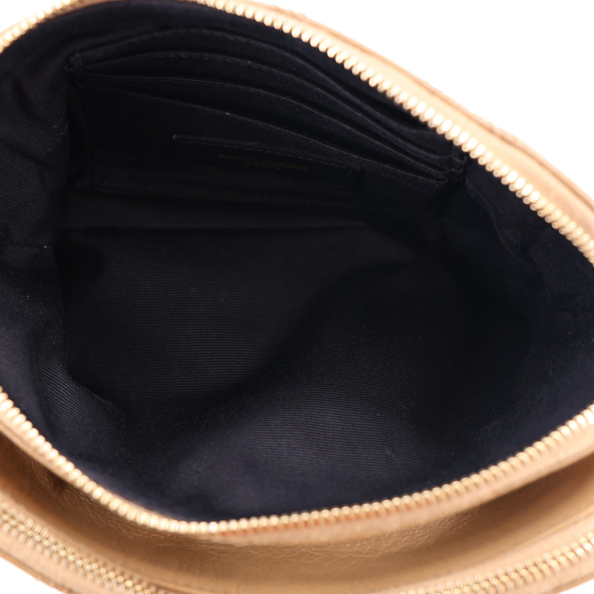 Saint Laurent Grained Lambskin Quilted Mini Becky Double Zip Bag Dark Beige 5 of 12