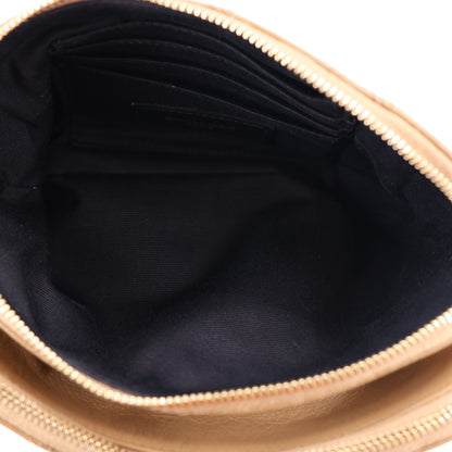 Saint Laurent Grained Lambskin Quilted Mini Becky Double Zip Bag Dark Beige 5 of 12