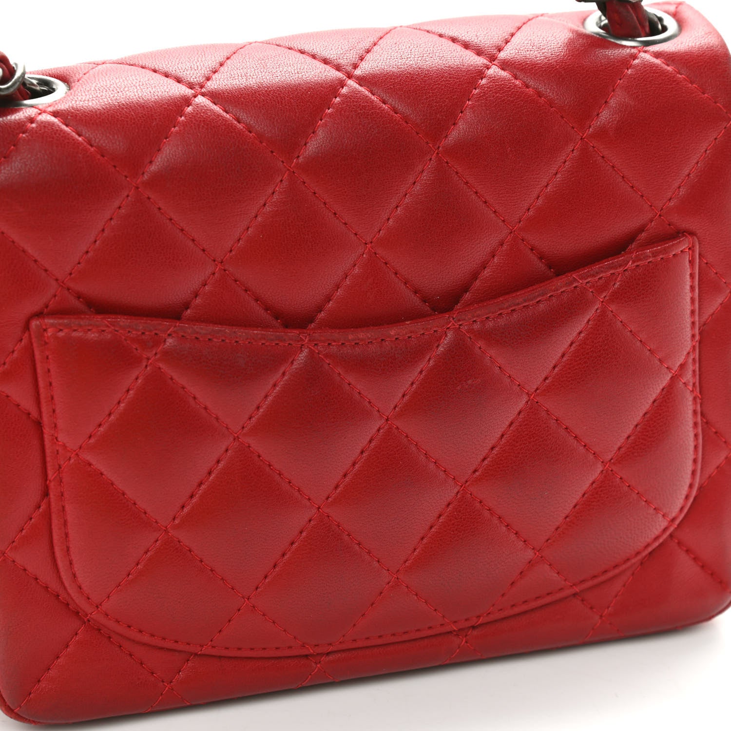 Chanel Lambskin Quilted Mini Square Flap Red 11 of 13