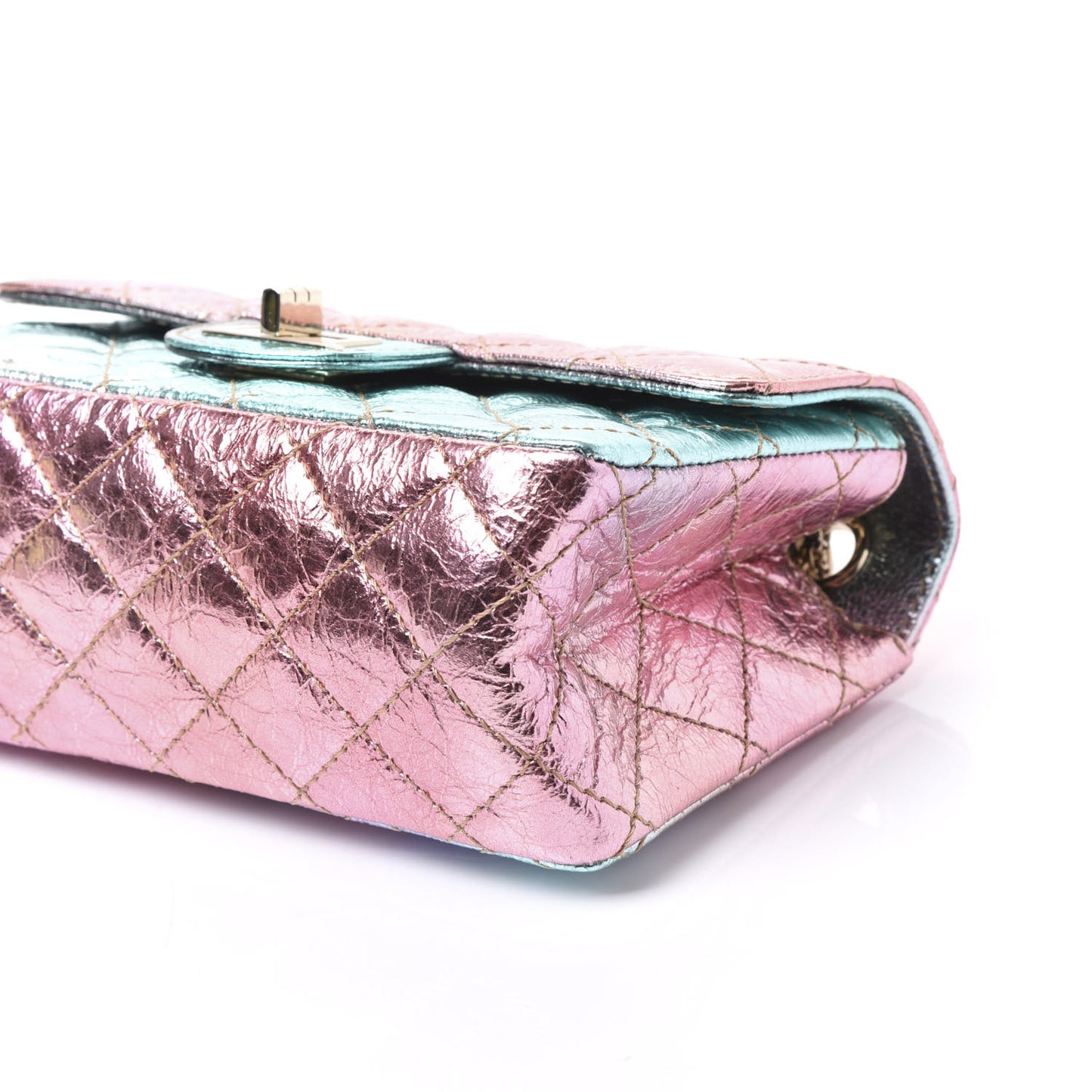Metallic Goatskin Quilted Mini 2.55 Reissue Flap Multicolor