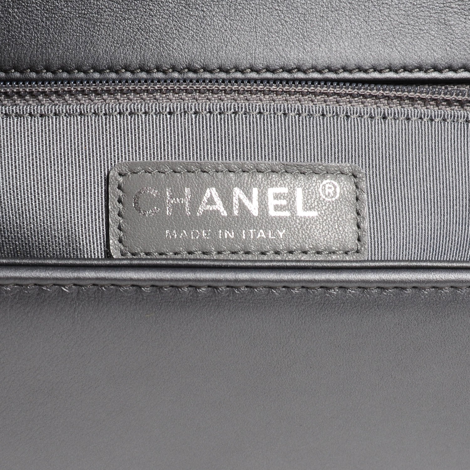 Chanel Metallic Calfskin Quilted Medium Boy Flap Dark Silver 8 of 9