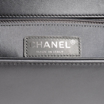 Chanel Metallic Calfskin Quilted Medium Boy Flap Dark Silver 8 of 9