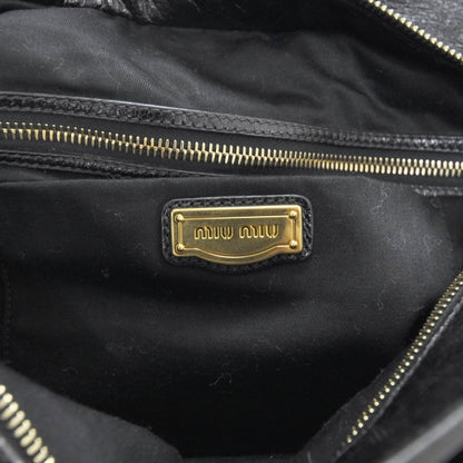 Miu Miu Leather Vitello Lux Bow Bag Black 9 of 9
