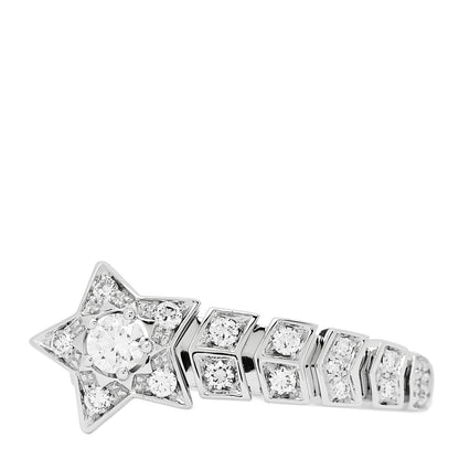 Chanel 18K White Gold Diamond Comete Chevron Ring 53 6.5 3 of 6
